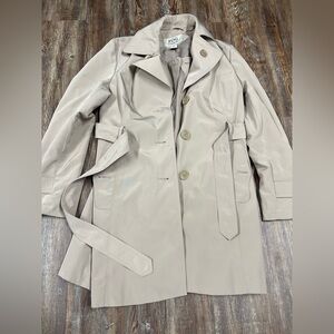 London Fog tan trench coat with belt